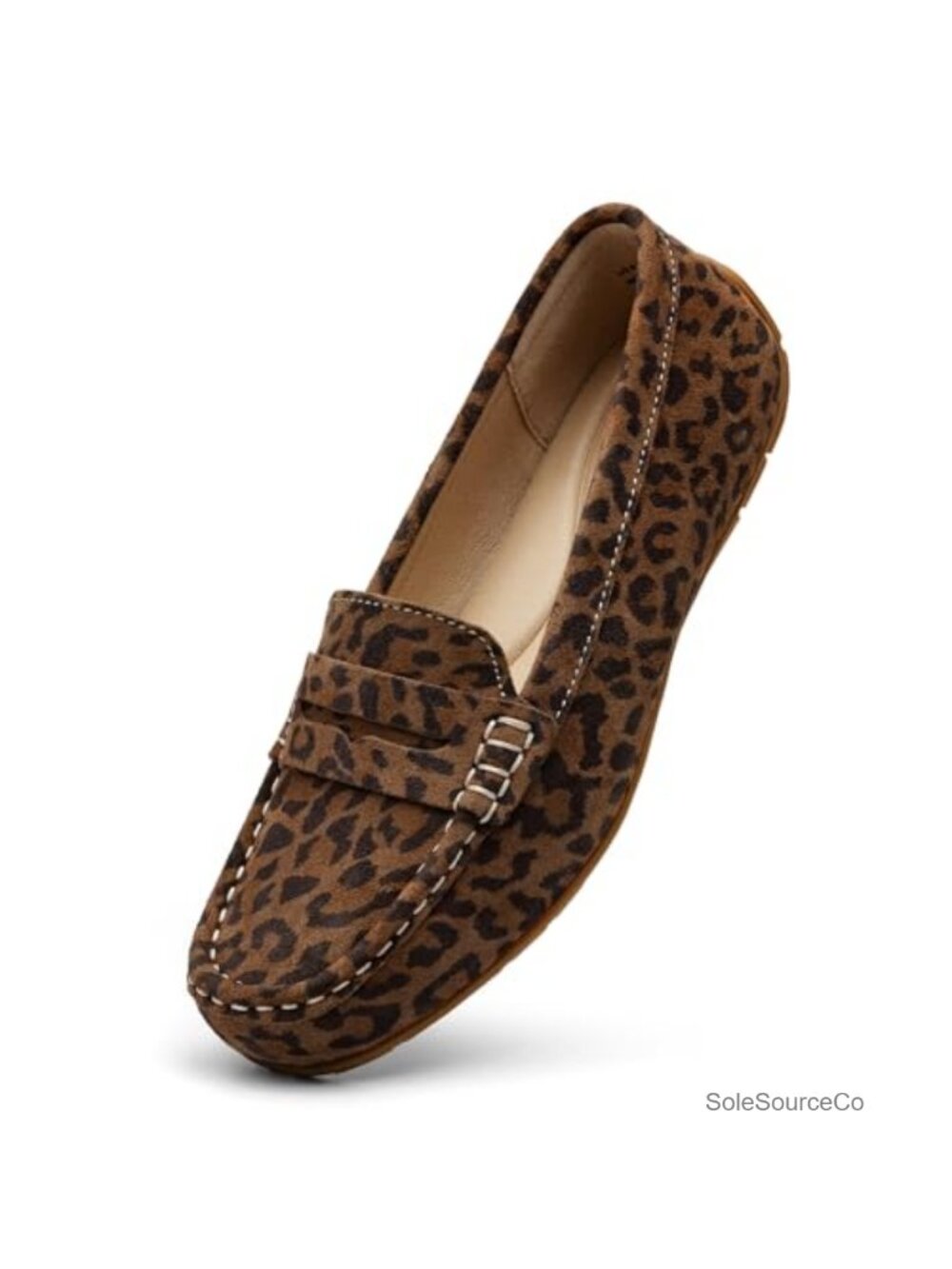 Suede Leather Penny Loafers Slip-On Shoes Business Casual Work Flats